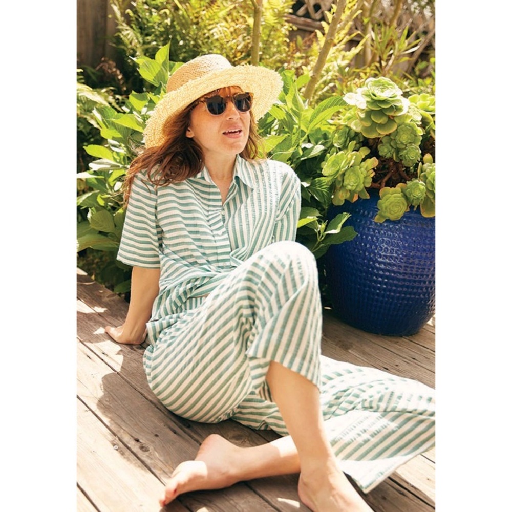 Sonnet James Playsuit in Stripe Emerald Green